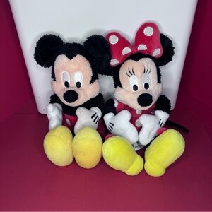 Walt Disney Land Mickey and Minnie Mouse Plush Set 10”